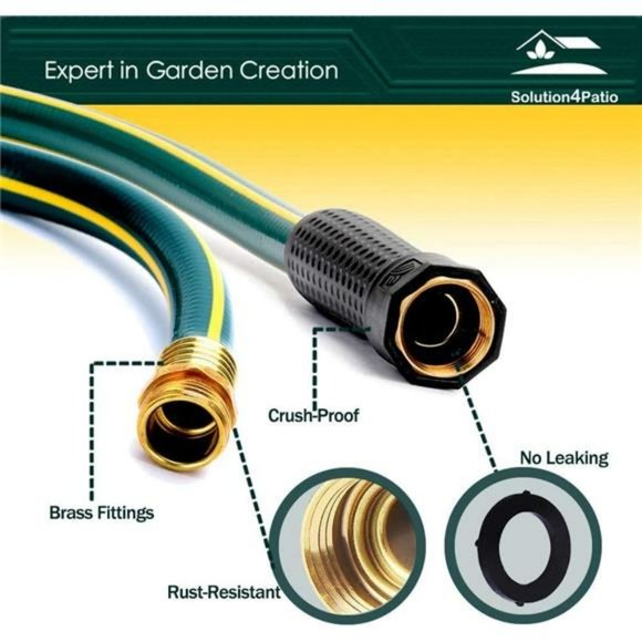 Other 34 In X 10 Ft Garden Hose Brass Fittings No Kink No Leaking
